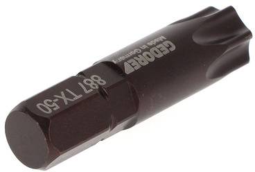 Ein brauner Torx-Bit mit der Aufschrift 'GEDORE' und 'Made in Germany' für Schraubarbeiten.