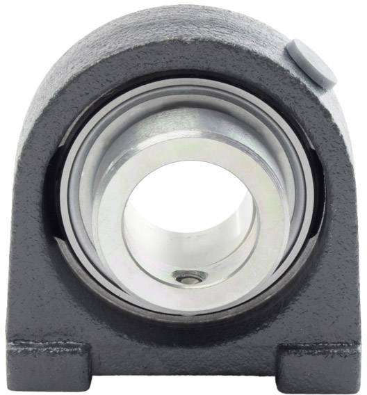 Grau-schwarzes Lagersystem mit Metall-Innenlager, zylindrische Form. Hauptsächlich für industrielle Anwendungen verwendet.