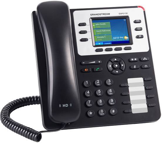 Grandstream GXP-2130 VoIP SIP Telefon Schnurgebundenes Telefon, VoIP Wettervorhersage, Integrierter Webserver, PoE Farbdisplay Schwarz