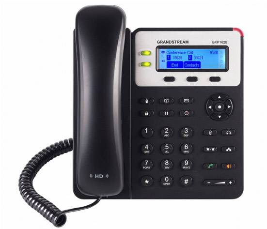Grandstream SIP GXP-1620 Entry Base Schnurgebundenes Telefon, VoIP Farbdisplay Schwarz