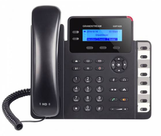 Grandstream SIP GXP-1628 Entry Standard Schnurgebundenes Telefon, VoIP PoE Farbdisplay Schwarz