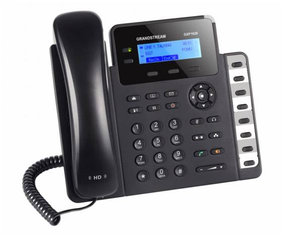 Grandstream SIP GXP-1628 Entry Standard Schnurgebundenes Telefon, VoIP PoE Farbdisplay Schwarz