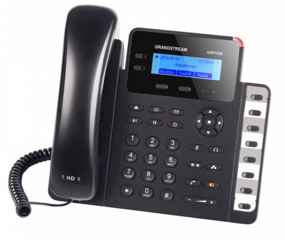 Grandstream SIP GXP-1628 Entry Standard Schnurgebundenes Telefon, VoIP PoE Farbdisplay Schwarz