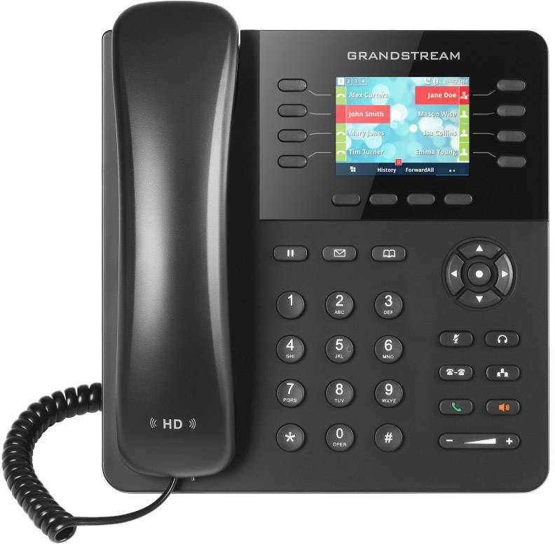 Grandstream SIP GXP-2135 Advanced Entry Schnurgebundenes Telefon, VoIP Bluetooth, PoE Farbdisplay Schwarz