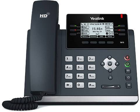 Yealink SIP-T41S SIP-IP-Telefon PoE Schnurgebundenes Telefon, VoIP PoE LC-Display Schwarz
