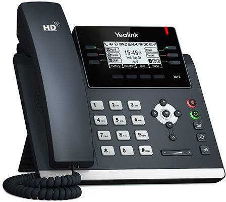 Yealink SIP-T41S SIP-IP-Telefon PoE Schnurgebundenes Telefon, VoIP PoE LC-Display Schwarz