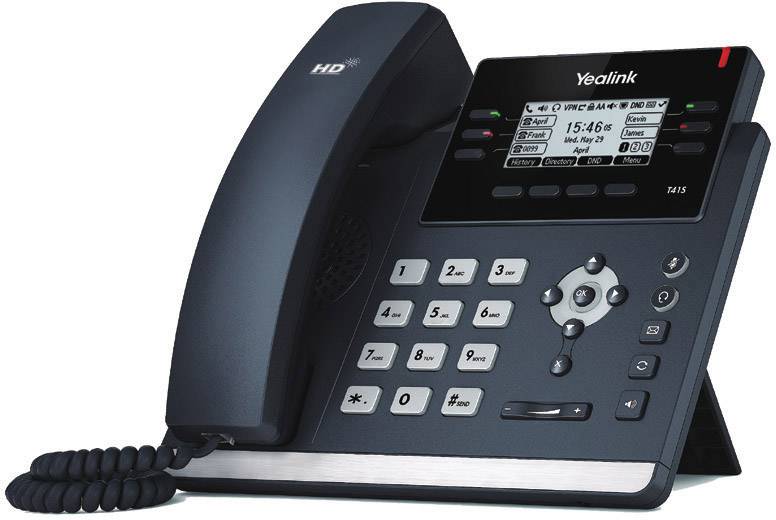 Yealink SIP-T41S SIP-IP-Telefon PoE Schnurgebundenes Telefon, VoIP PoE LC-Display Schwarz