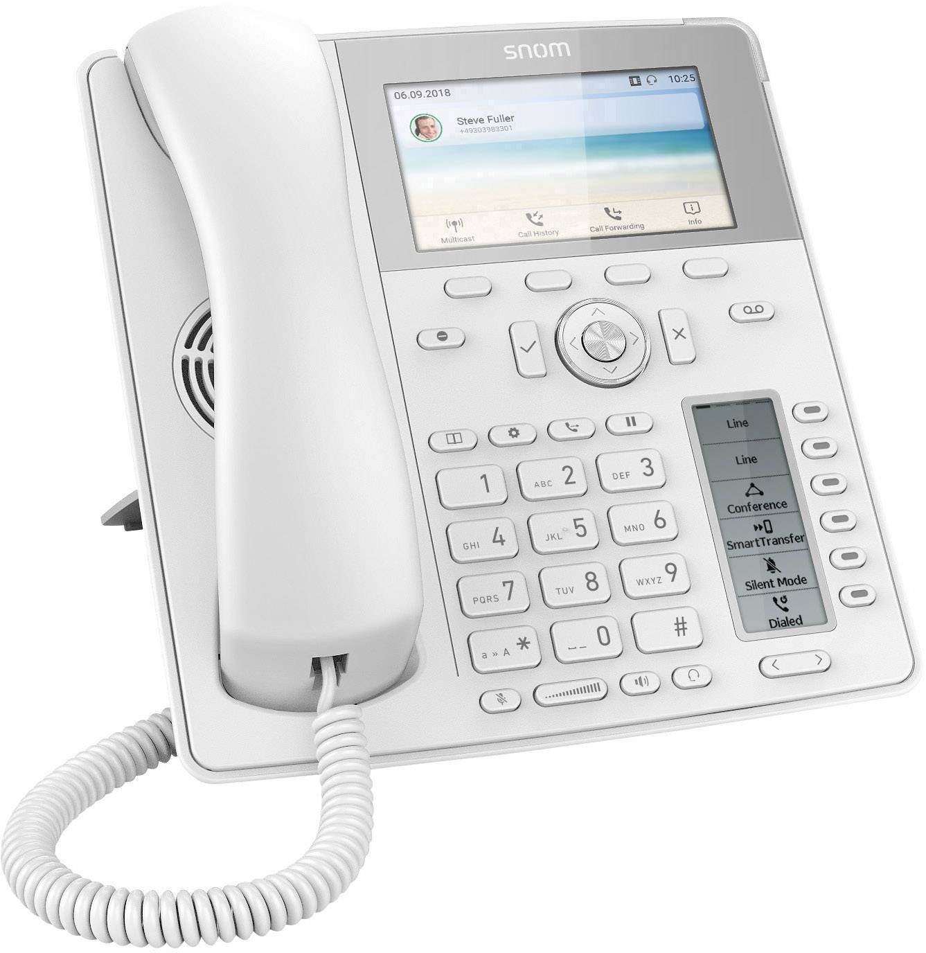 SNOM Schnurgebundenes Telefon, VoIP D785 Desk Telephone weiss Bluetooth, PoE Farbdisplay Weiß