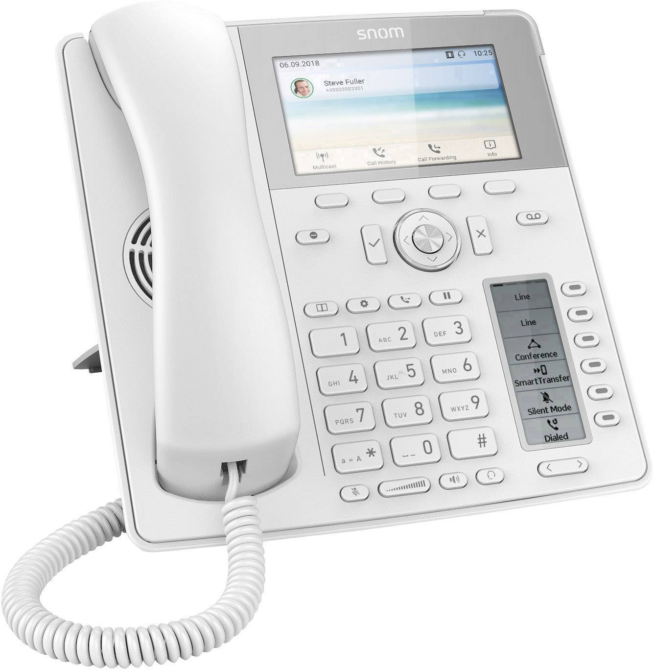 SNOM Schnurgebundenes Telefon, VoIP D735 Desk Telephone weiss PoE Farbdisplay Weiß