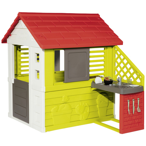 Smoby Spielahaus Natur Haus mit Sommerküche