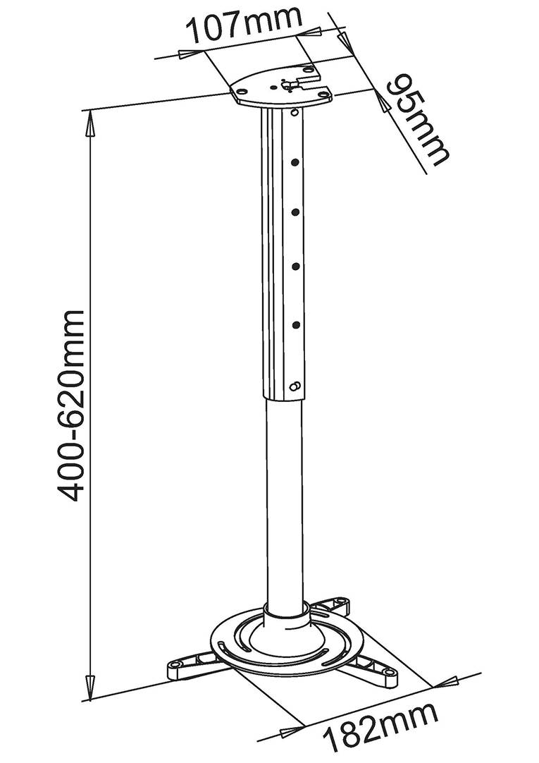 My Wall H16-4L Beamer-Deckenhalterung Neigbar Boden-/Deckenabstand (max.): 620 mm Silber