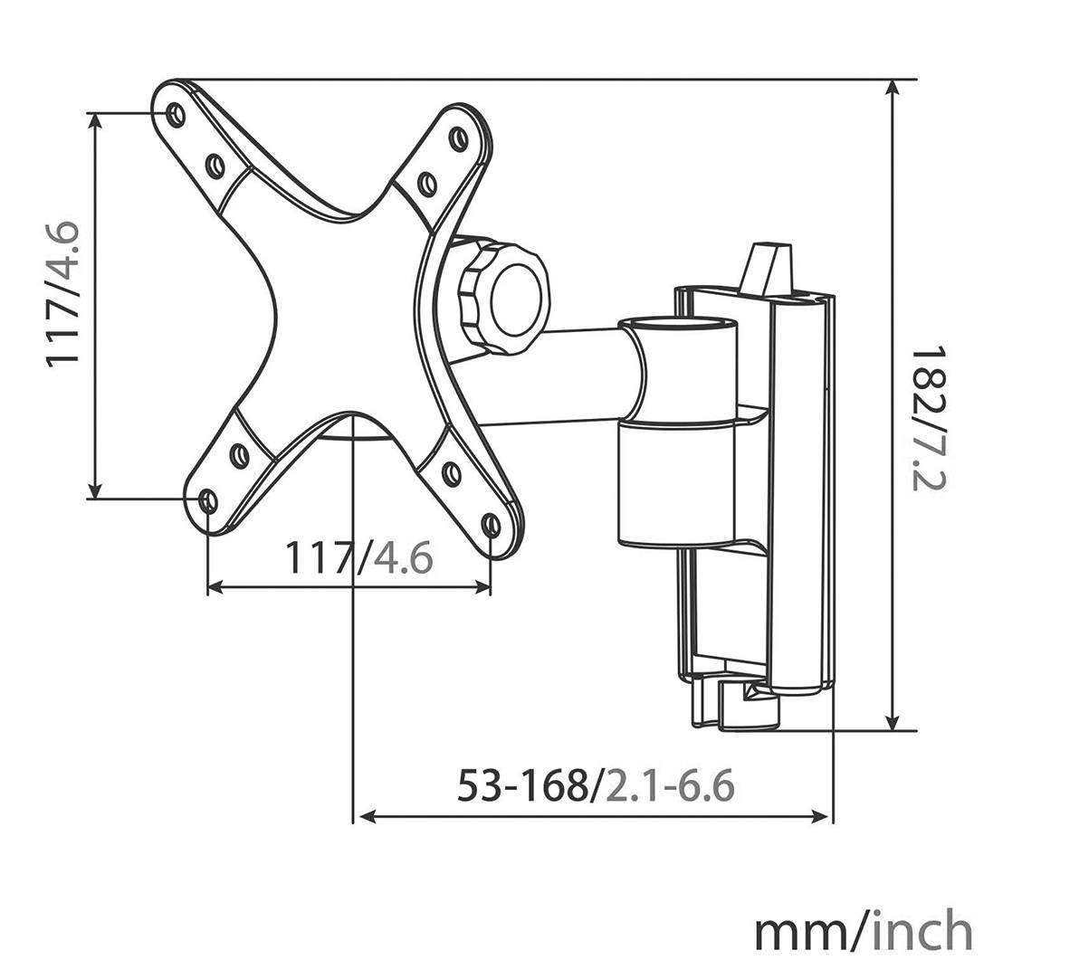 My Wall H5-2SL TV-Wandhalterung Variabler Wandabstand 33,0 cm (13") - 76,2 cm (30") Neigbar+Schwenkbar