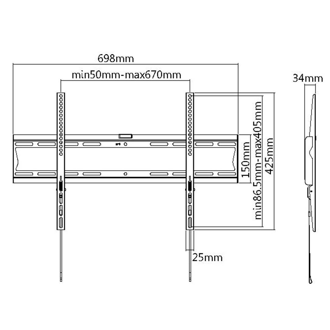 My Wall HF1-3L TV-Wandhalterung 94,0cm (37") - 177,8cm (70") Starr