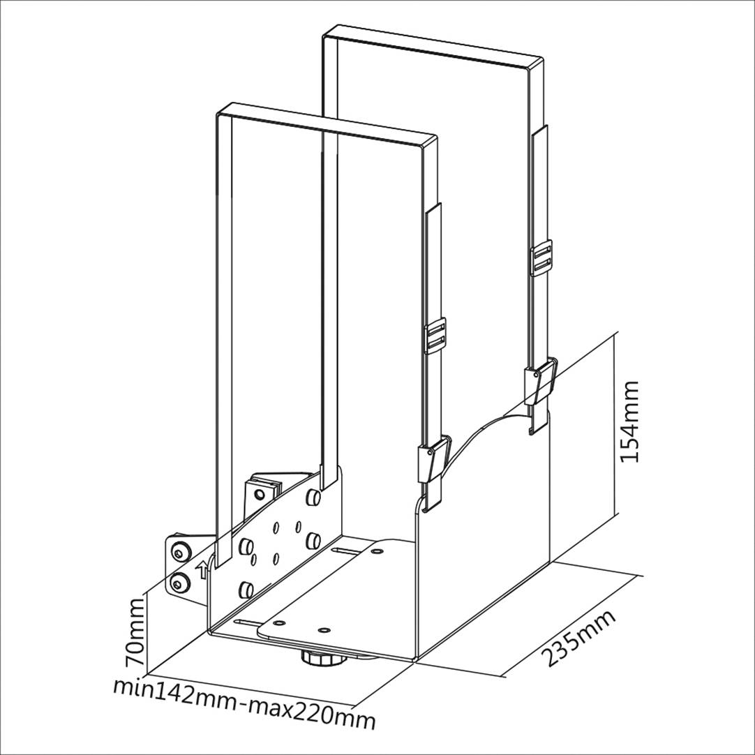 My Wall PC-Halterung Passend für Serie (Halter): MyWall HP 110, MyWall HP 111, MyWall HP 112, MyWall HP 113 Schwarz