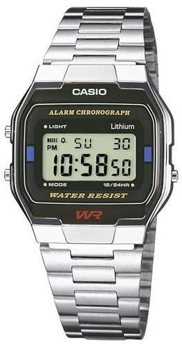 Casio Chronograph Armbanduhr A163WA-1QES (L x B x H) 36.8 x 33 x 9.1 mm Silber Gehäusematerial=Edel