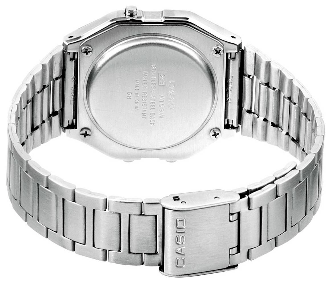 Casio Chronograph Armbanduhr A163WA-1QES (L x B x H) 36.8 x 33 x 9.1mm Silber Gehäusematerial=Edelstahl Material