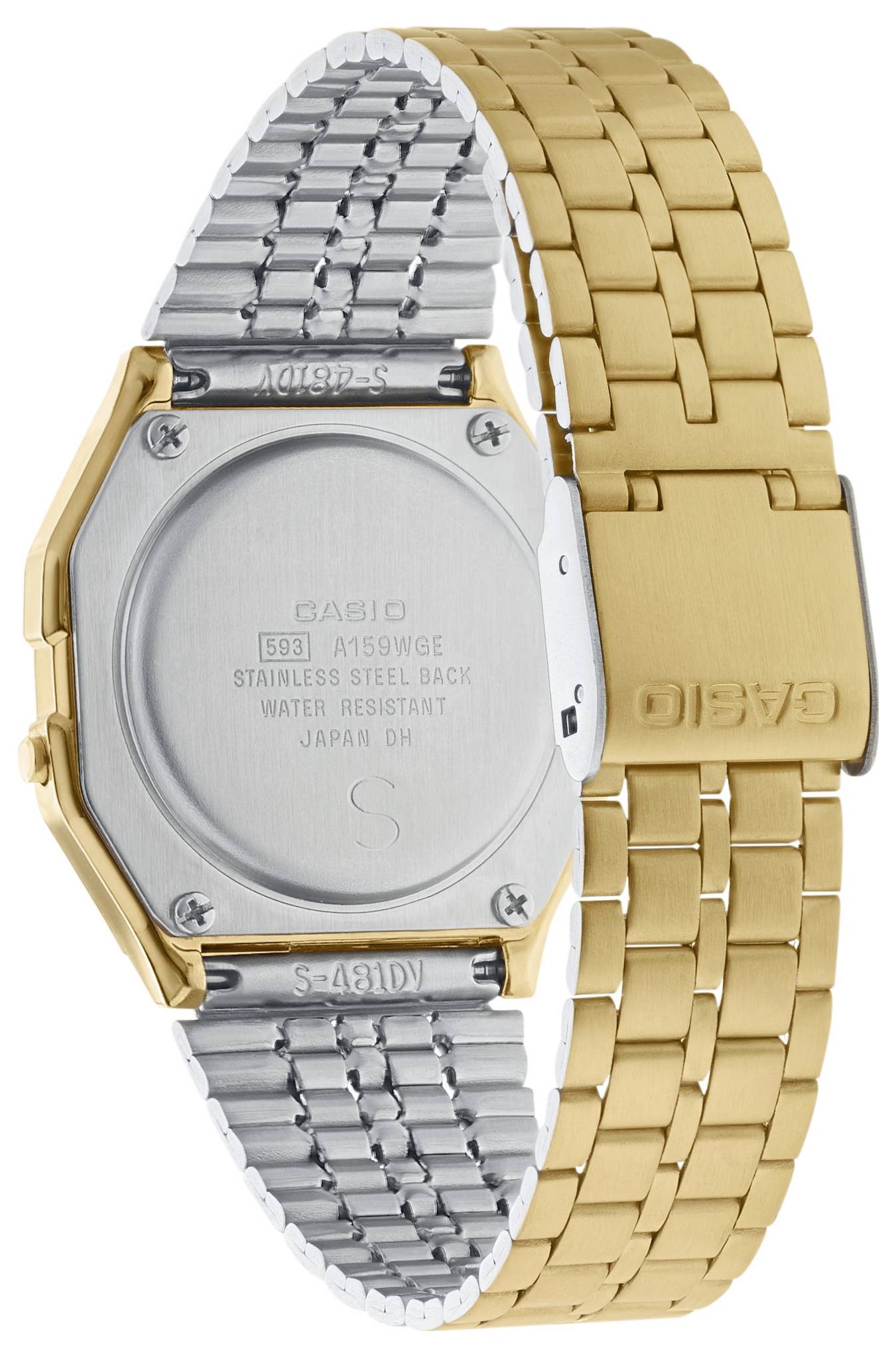 Casio Quarz Armbanduhr A159WGEA-1EF (L x B x H) 36.8 x 32.2 x 8.2mm Gold Gehäusematerial=Harz Material (Armband)=Edelstahl