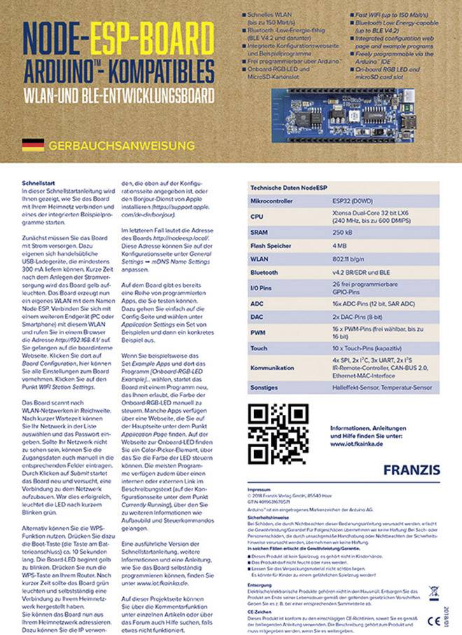 Franzis Verlag Evaluation Board NODE-EPS-BOARD