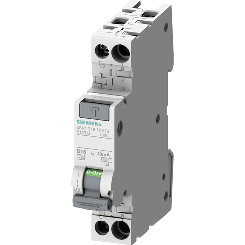 Disjoncteur différentiel/Disjoncteur de protection Siemens 5SV13166KK16 1 pôle 16 A 0.03 A 230 V