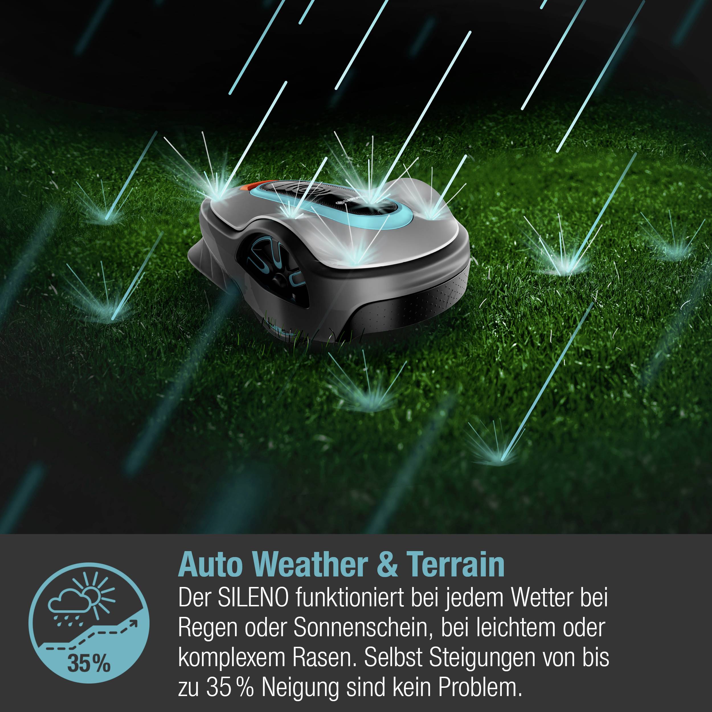 GARDENA 15101-20 SILENO life 750 m² Mähroboter Geeignet für Fläche max. 750 m²