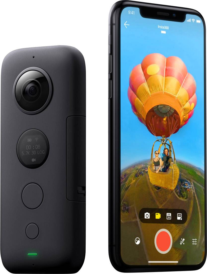 Insta360 One X 360 Grad Panorama-Kamera 18 Megapixel  Schwarz