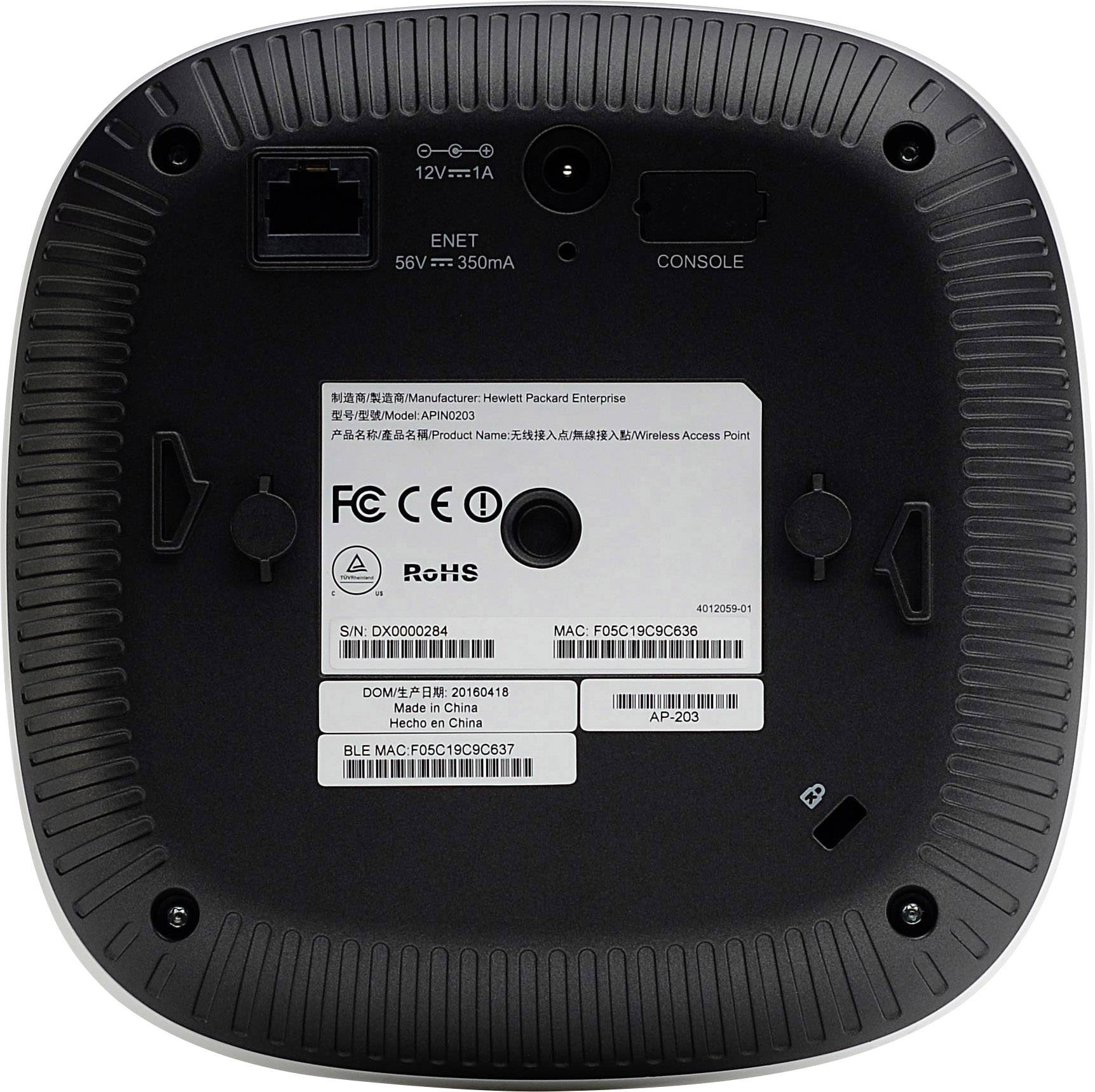 Hewlett Packard Enterprise JW811A IAP-315 INSTANT WIRELESS AP ROW WLAN Access-Point 2.4 GHz, 5 GHz