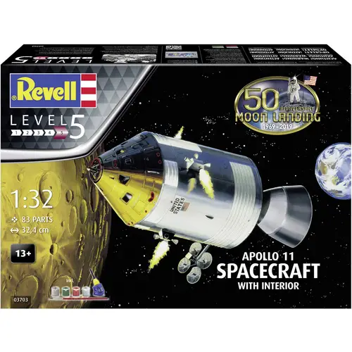 Revell 03703 Apollo 11 Spacecraft with Interior Raumfahrtmodell Bausatz 1:32 Revell 03703 Apollo 11 Spacecraft with Interior Raumfahrtmodell Bausatz 1:32