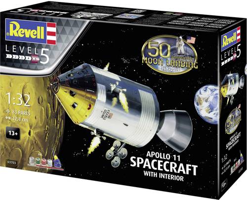 03703 Apollo 11 Spacecraft with Interior Raumfahrtmodell Bausatz 1:32
