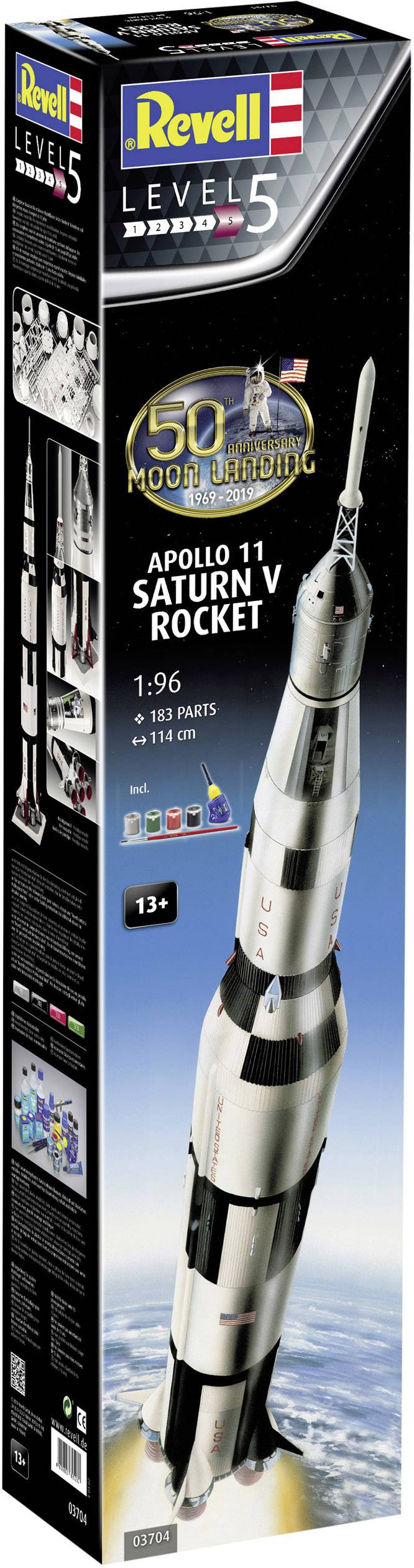 Revell 03704 Apollo 11 Saturn V Rocket Raumfahrtmodell Bausatz 1:96
