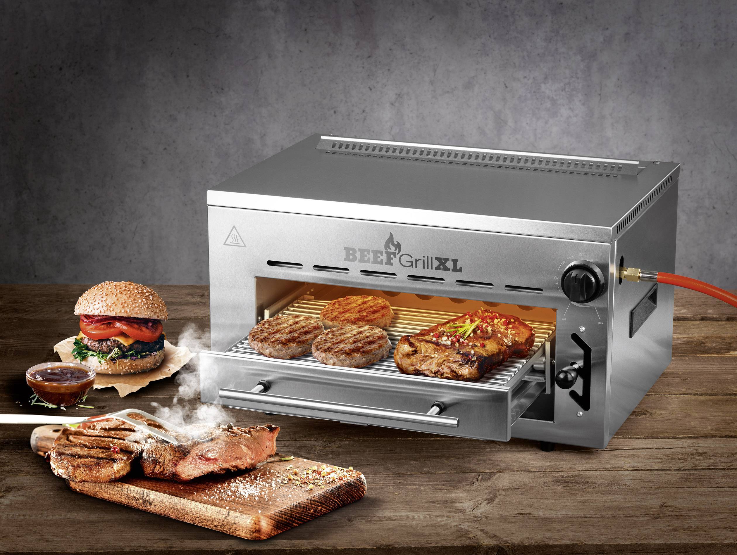 GourmetMaxx Beef Grill XL CY-15 Gas, Steak Grill Edelstahl