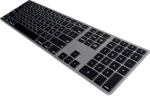 Matias FK418BTLB-DE Bluetooth® Tastatur Deutsch, QWERTZ, Mac Spacegrau Beleuchtet