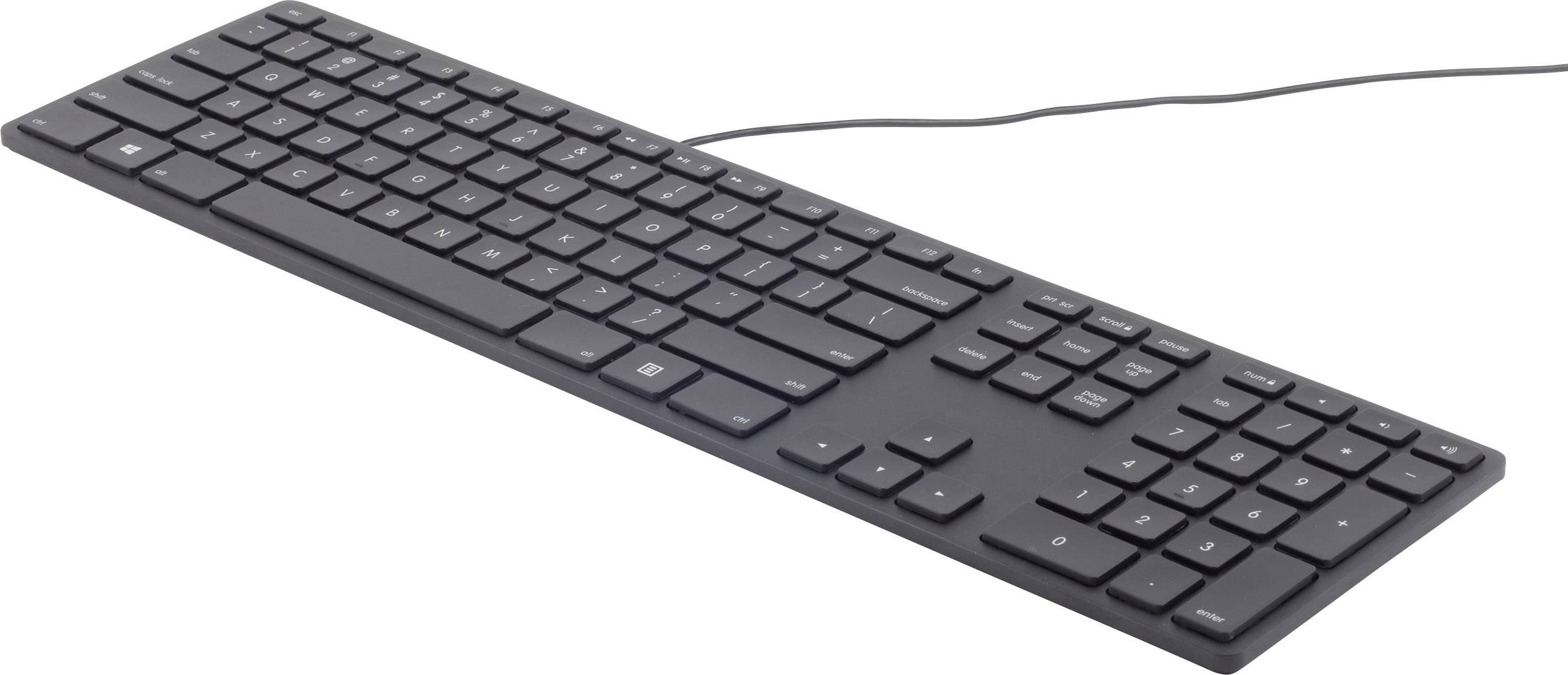 Matias FK318PCLBB-DE USB Tastatur Deutsch, QWERTZ, Windows® Schwarz Beleuchtet