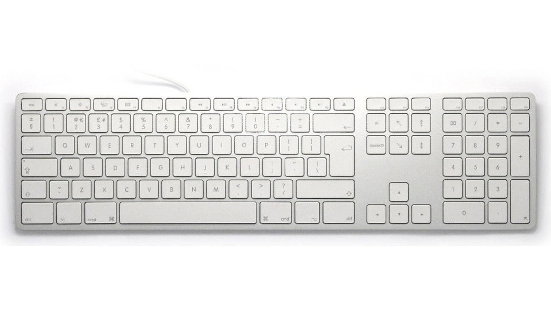 Matias FK318S-UK Aluminium USB Tastatur UK-Englisch, QWERTY, Mac Silber versandkostenfrei | voelkner iphone englische tastatur