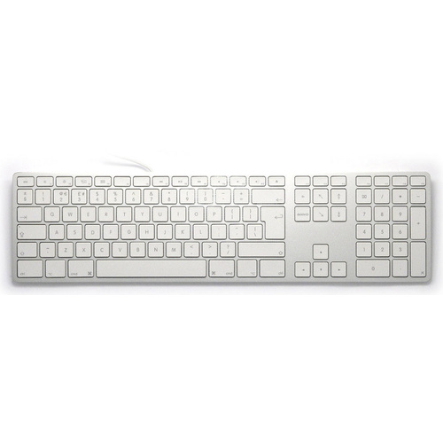 Matias FK318S-UK Aluminium USB Tastatur UK-Englisch, QWERTY, Mac Silber