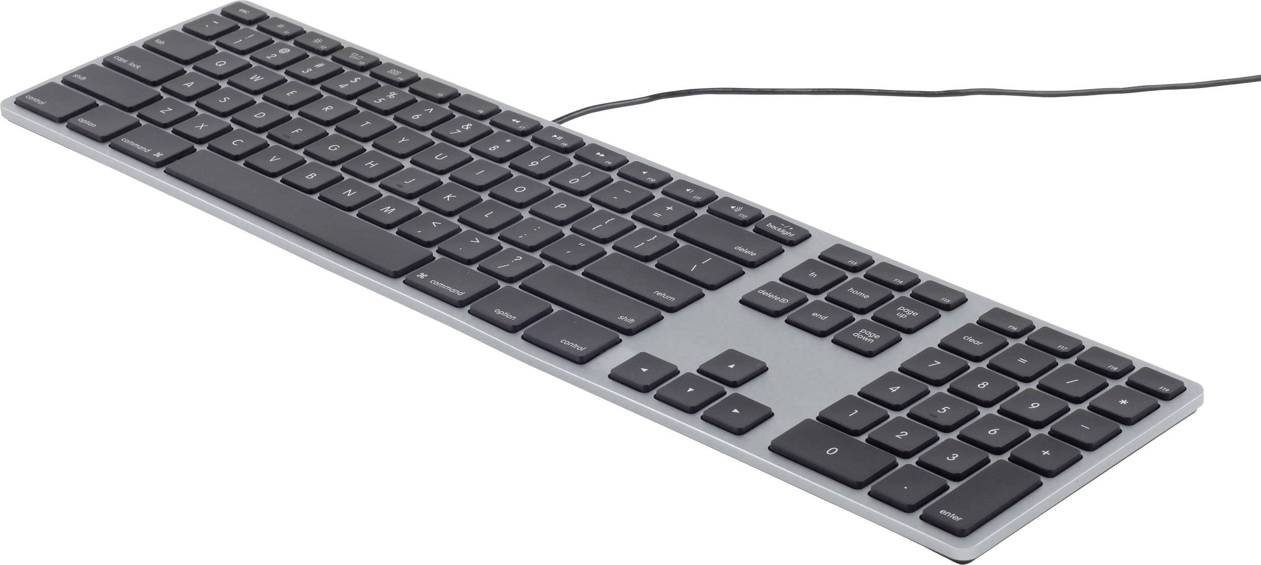 Matias FK318B-DE Aluminium USB Tastatur Deutsch, QWERTZ, Mac Spacegrau