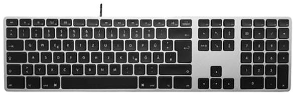 Matias FK318B-DE Aluminium USB Tastatur Deutsch, QWERTZ, Mac Spacegrau