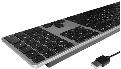 Matias FK318B-DE Aluminium USB Tastatur Deutsch, QWERTZ, Mac Spacegrau