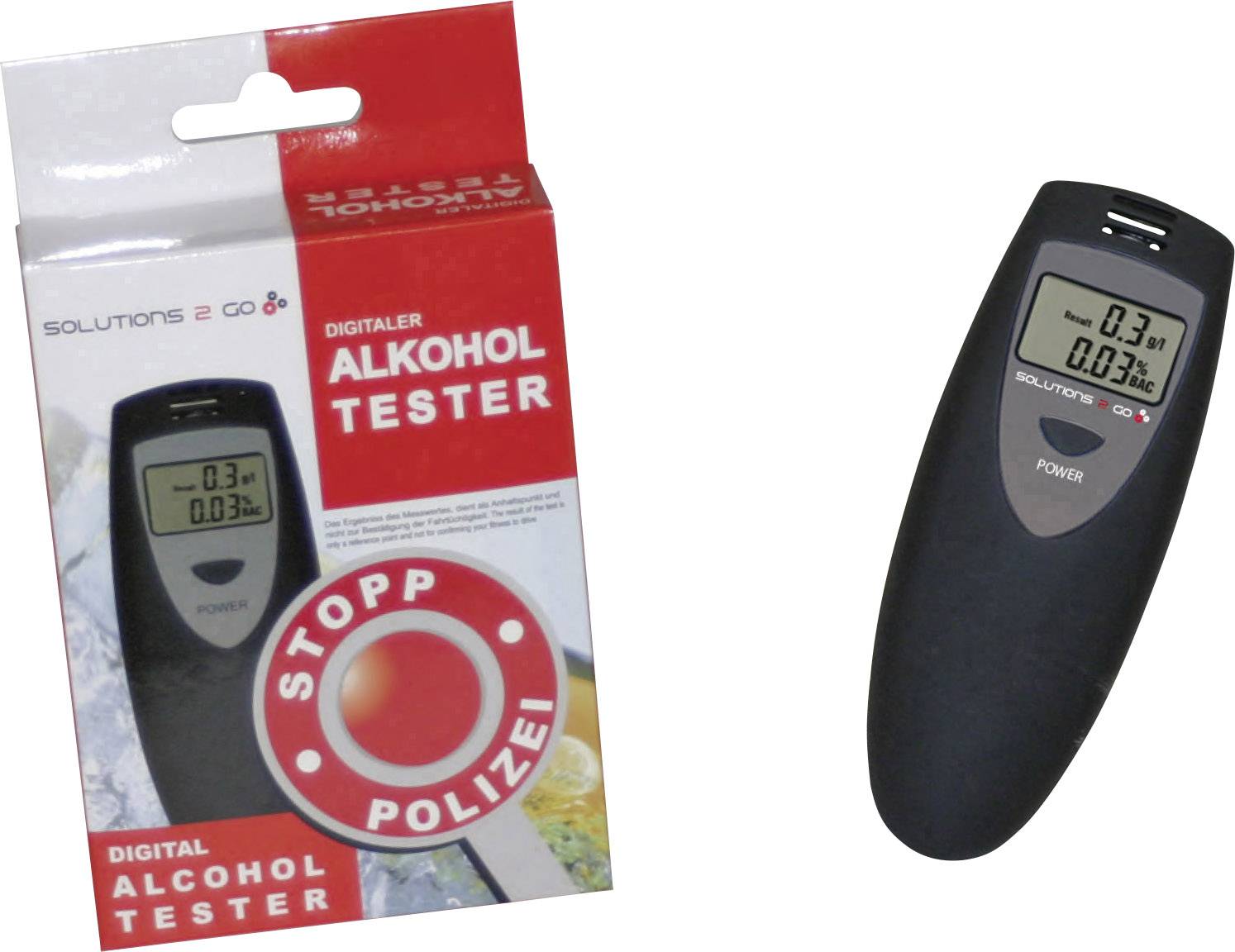 Seecode Alkoholtester Schwarz 0.0 bis 1.9 ‰