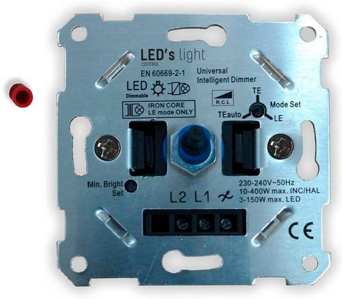 Shada 0190010 Unterputz Dimmer Geeignet für Leuchtmittel: LED-Lampe Aluminium
