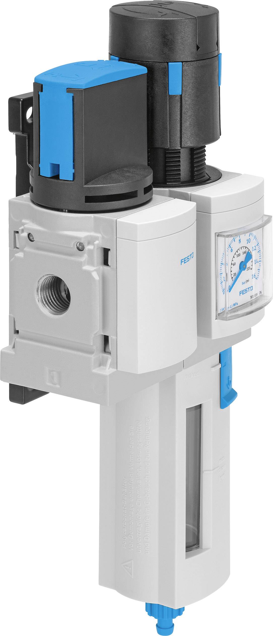FESTO 8025354 MSB4-1/4:C3:J1-WP Wartungseinheit 1/4" Druckluft, Inerte Gase Betriebsdruck (max.) 14 bar