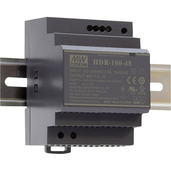 Mean Well HDR-100-24 Hutschienen-Netzteil (DIN-Rail) 24 V/DC 3.83A 92W Anzahl Ausgänge:1 x Inhalt 1St.