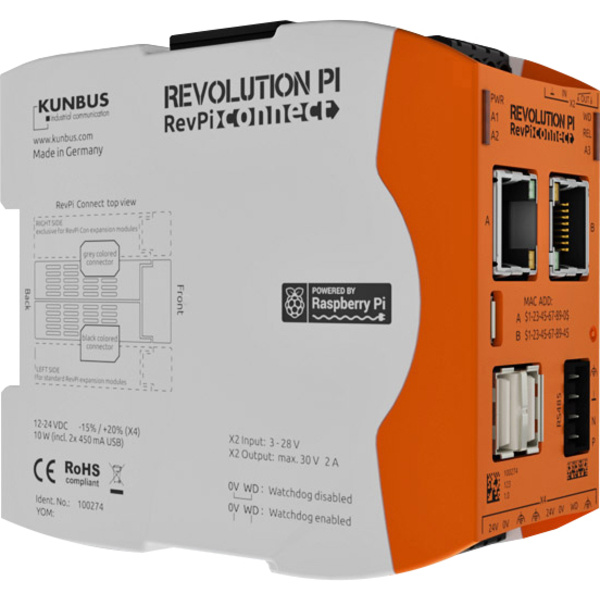 Kunbus RevPi Connect + 8GB PR100302 SPS-Erweiterungsmodul 24 V