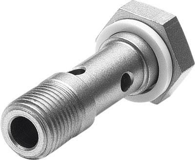 Metallischer Rohrverbinder mit Gewinde und Dichtungsring, für den Einsatz in Rohrleitungssystemen geeignet.