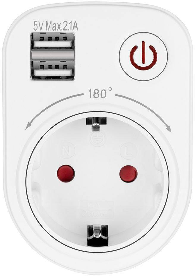 LEDmaxx 106649 Zwischensteckdose mit USB