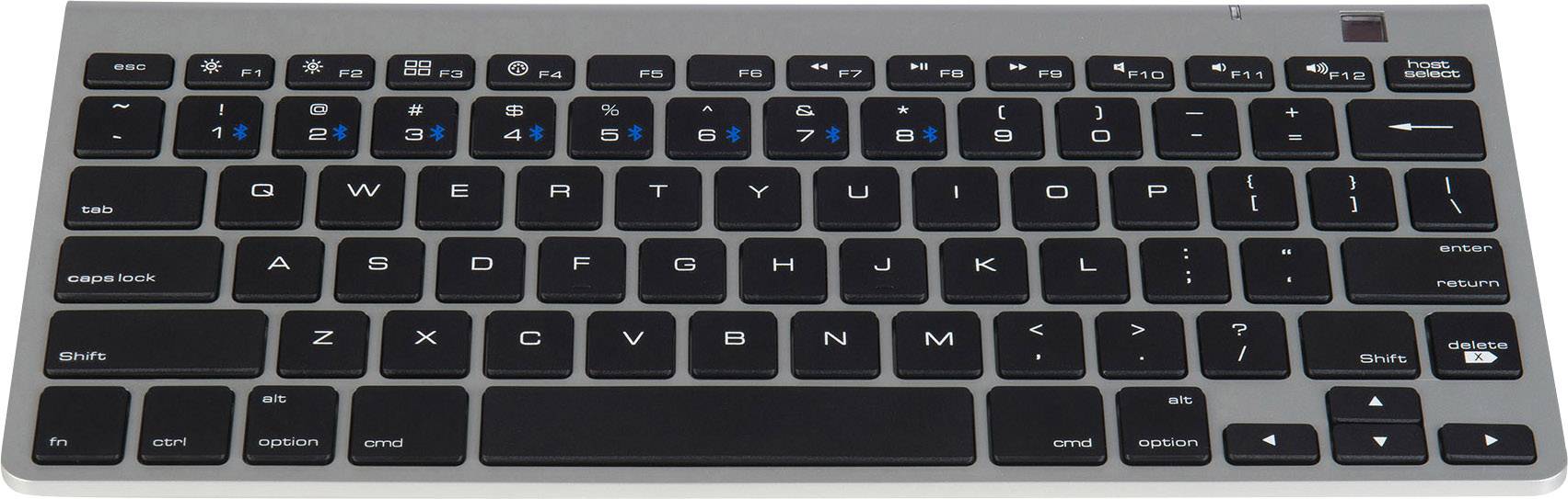 BakkerElkhuizen M-board 870 Bluetooth-Tastatur Deutsch, QWERTZ, Windows® Silber-Schwarz Ergonomisch, Multipair-Funktion