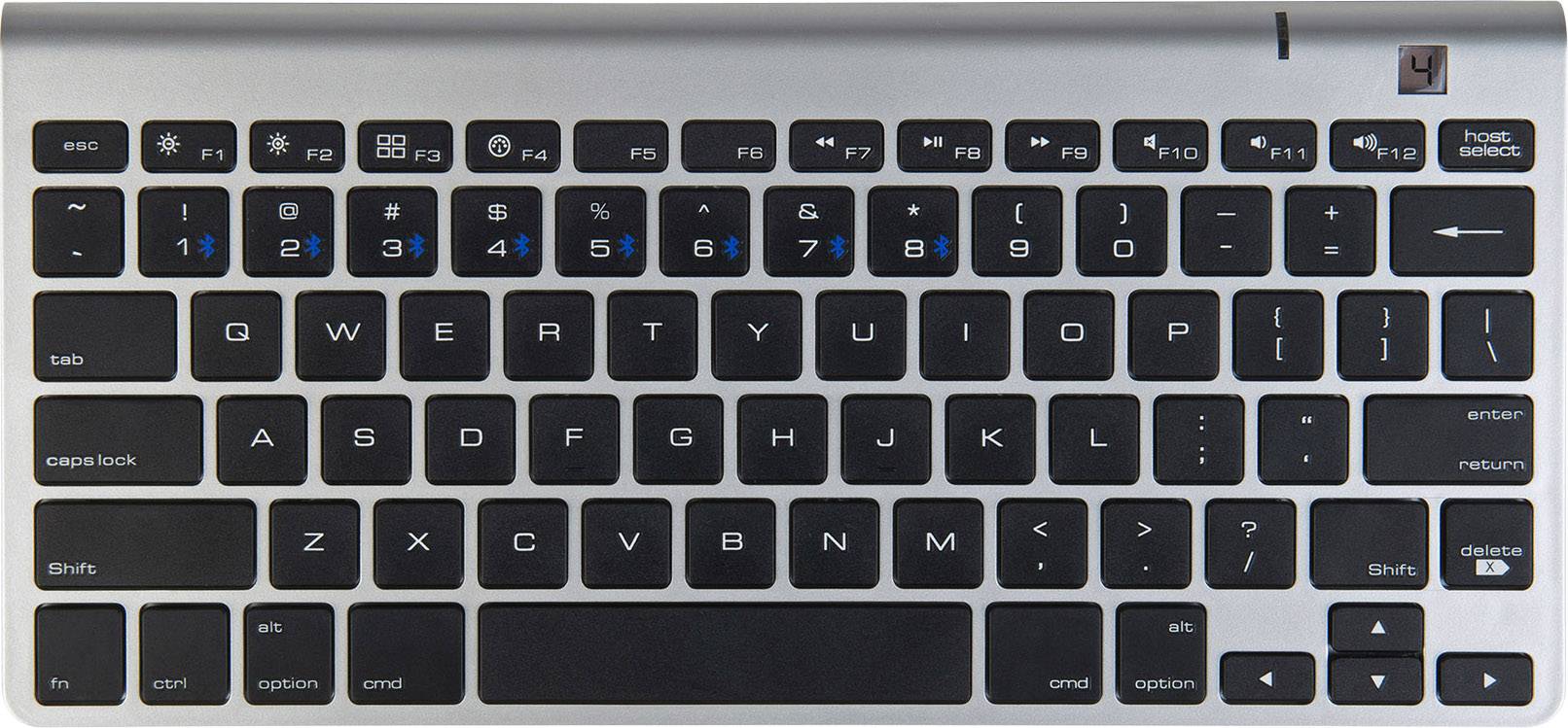 BakkerElkhuizen M-board 870 Bluetooth-Tastatur Französisch, AZERTY Silber-Schwarz Ergonomisch, Multipair-Funktion