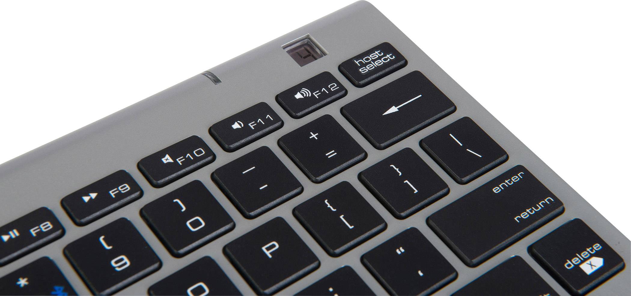 BakkerElkhuizen M-board 870 Bluetooth-Tastatur Französisch, AZERTY Silber-Schwarz Ergonomisch, Multipair-Funktion