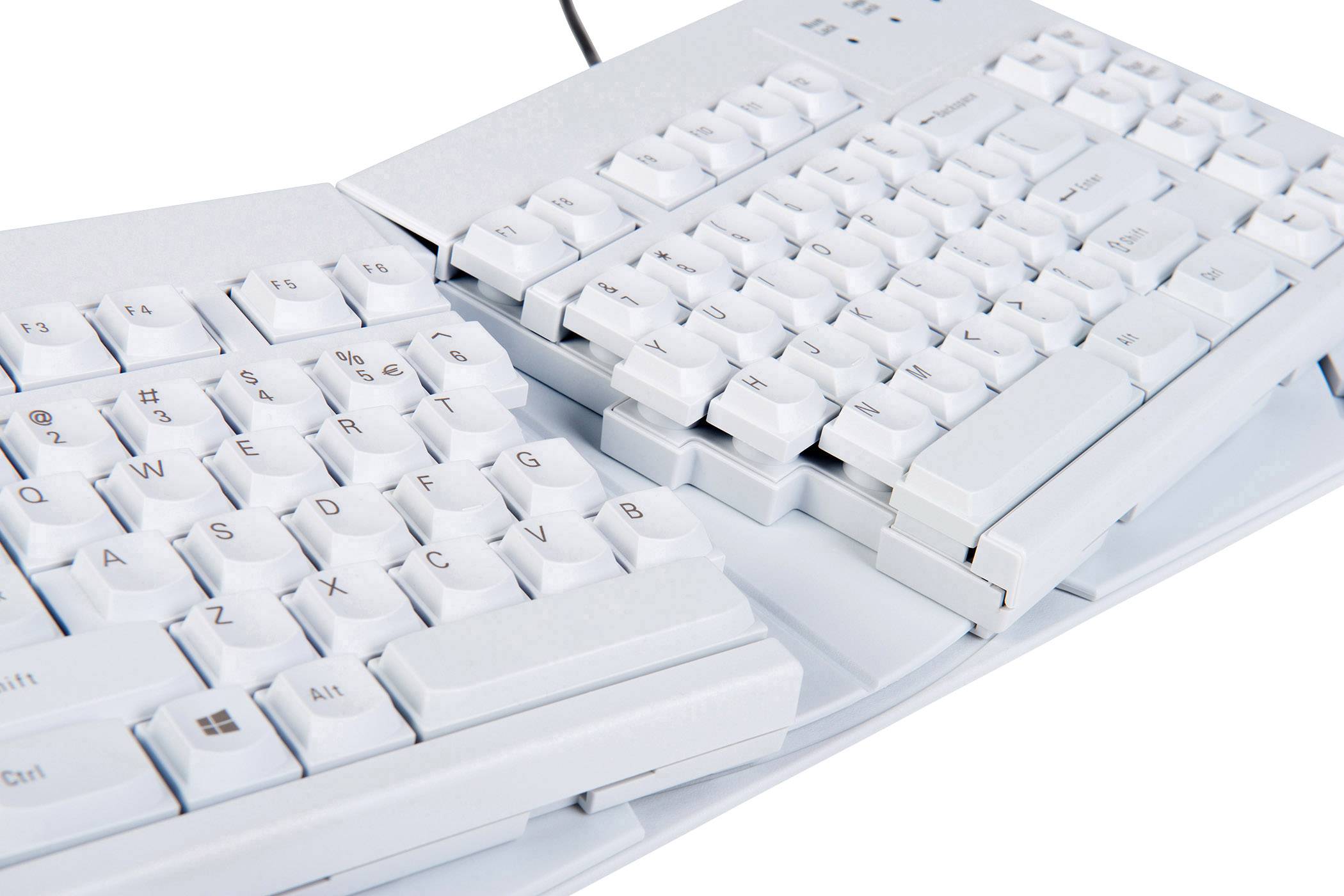 BakkerElkhuizen ErgoDelta USB-Tastatur Deutsch, QWERTZ, Windows® Weiß Ergonomisch