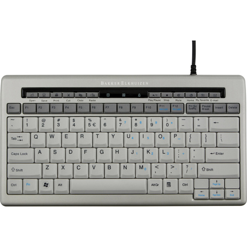 BakkerElkhuizen S-board 840 Design USB Tastatur Schweiz, QWERTZ, Windows® Silber, Weiß Ergonomisch