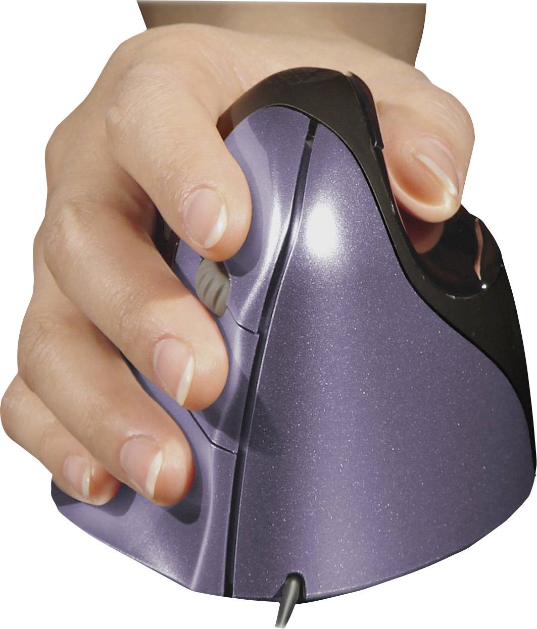 BakkerElkhuizen Evoluent 4 Ergonomische Maus USB Optisch Schwarz, Lila 6 Tasten 800 dpi, 1300 dpi, 1800 dpi, 2600 dpi